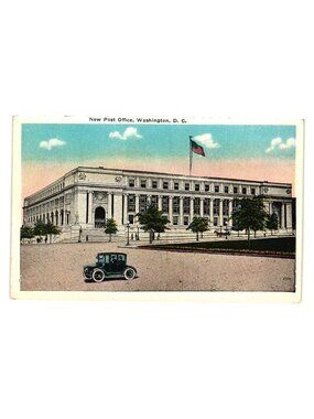 Vintage Washington DC New Post Office Postcard Illustrated $3M Cost Built